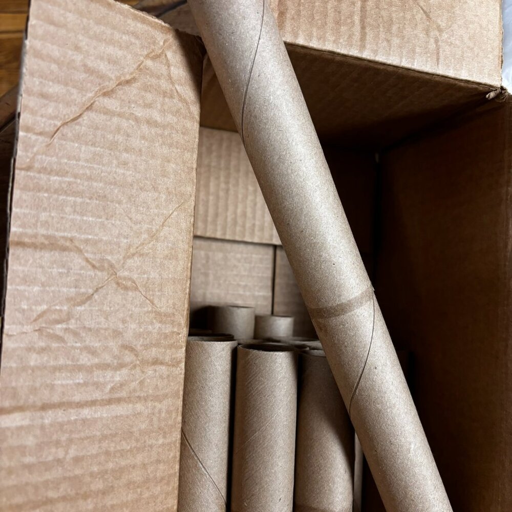 16 Recycled 12" Paper cardboard TUBES ROLLS CLEAN-arts crafts scrapbooking Schol